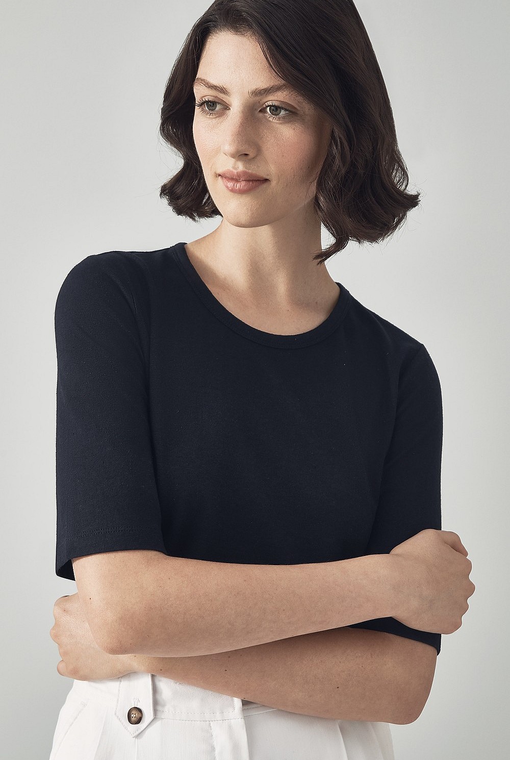 Linen Cotton 1/2 Sleeve T-Shirt