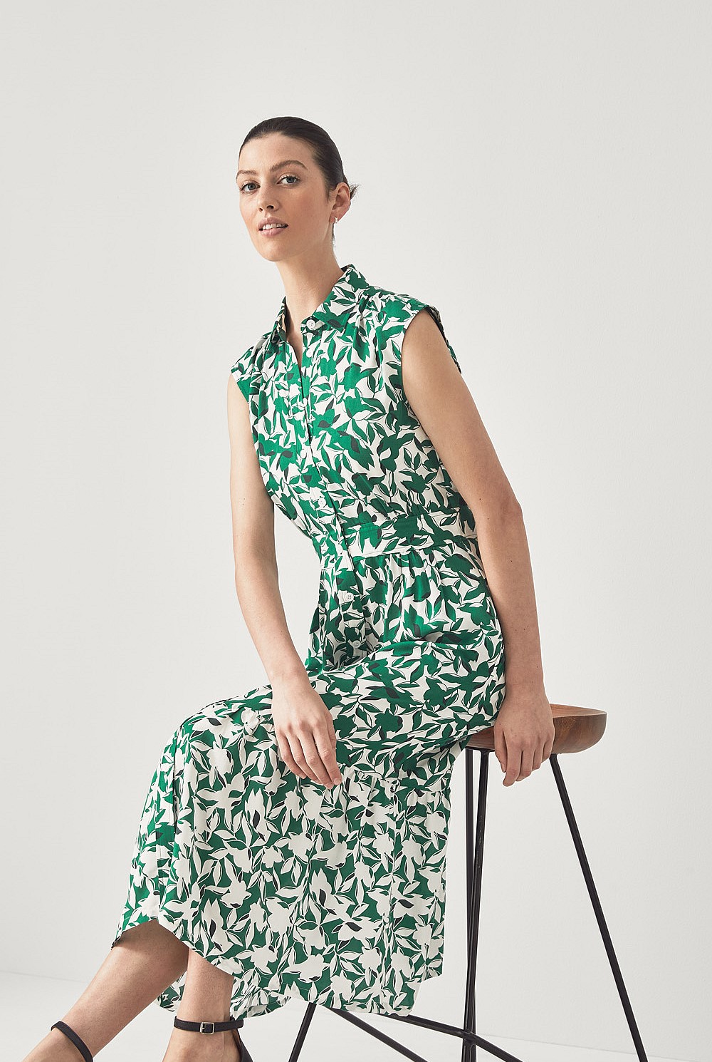 Tangled Floral Spliced Print Dress