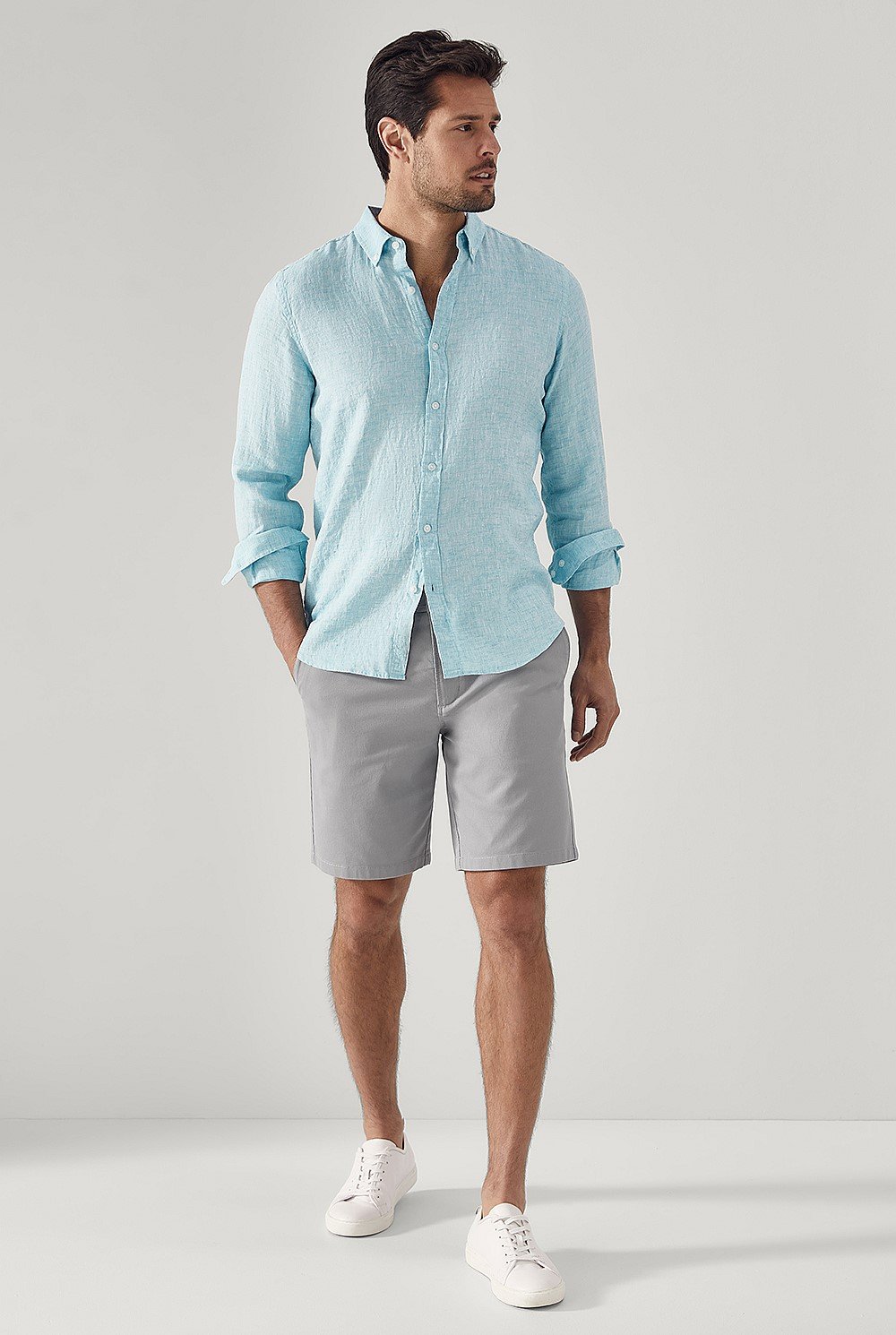 Tailored Fit Delave Linen Long Sleeve Shirt