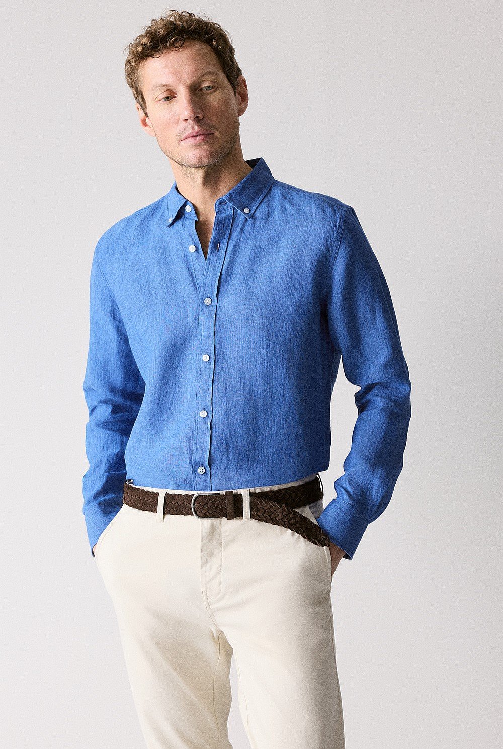 Tailored Fit Delave Linen Long Sleeve Shirt