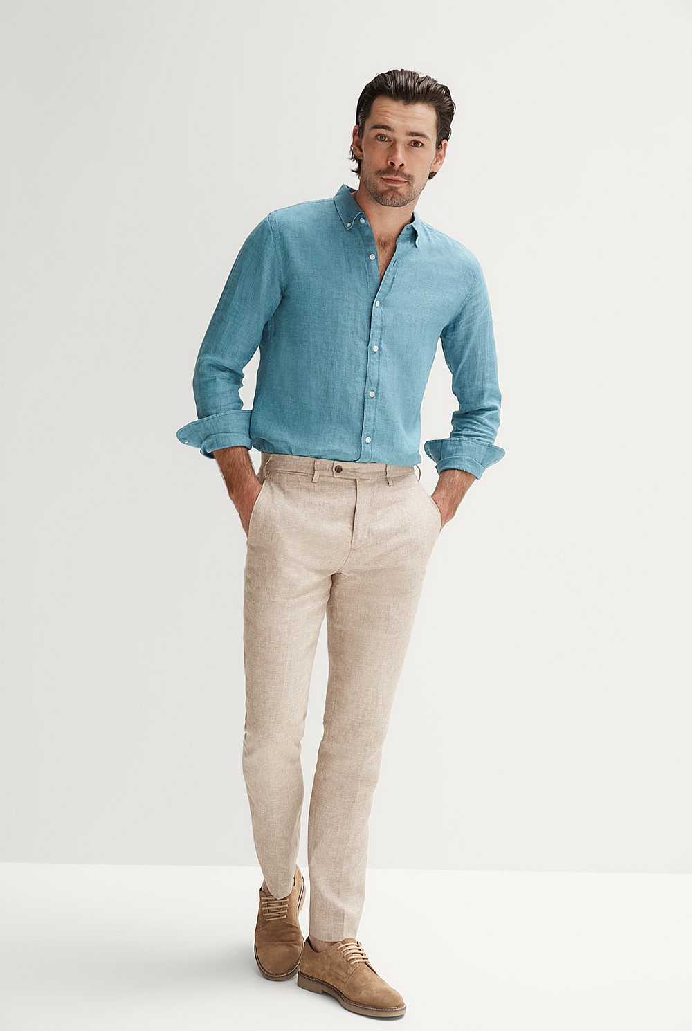 Tailored Fit Delave Linen Long Sleeve Shirt