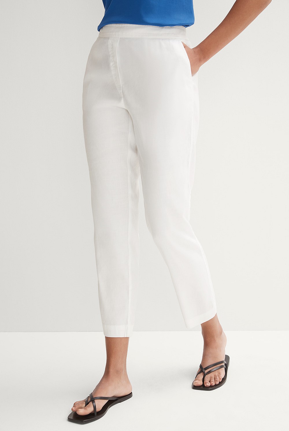 Stretch Linen Pull On Pant