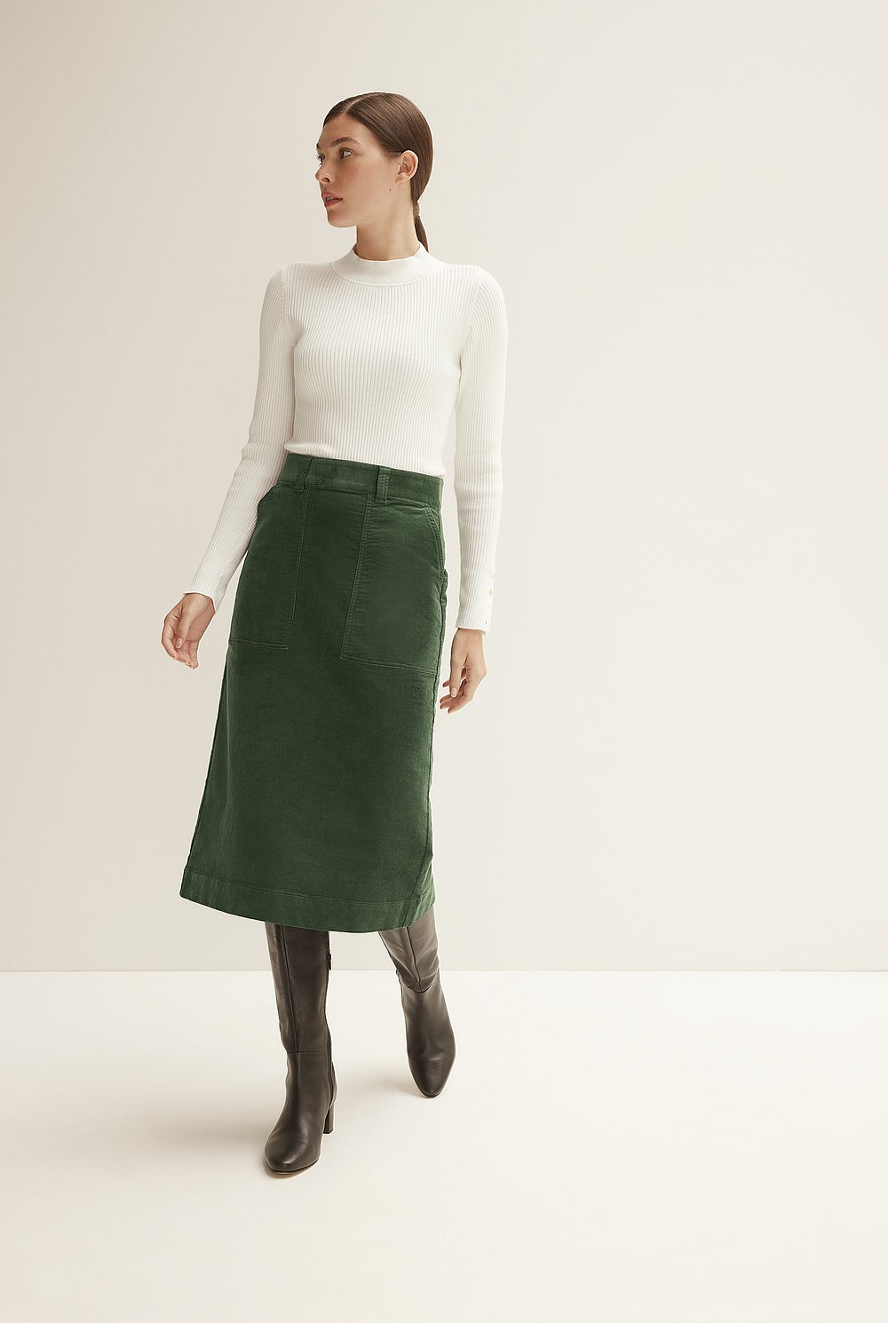 Corduroy Midi Skirt
