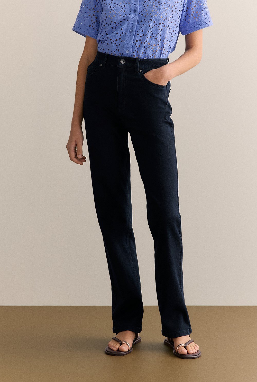 High Rise Straight Leg Jean