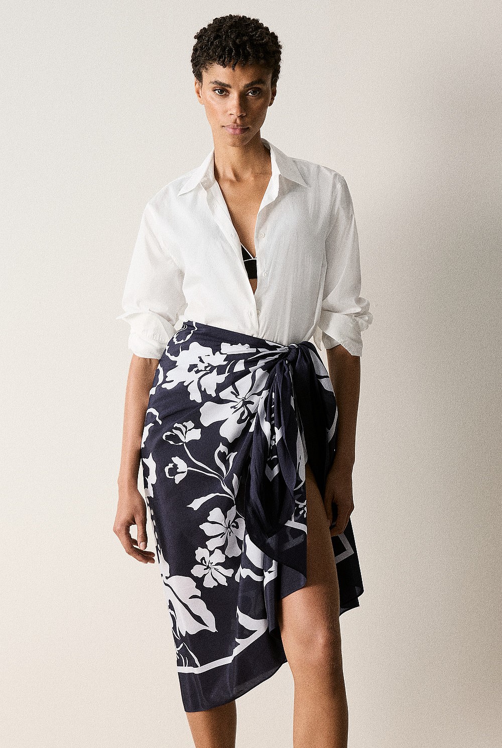 Cotton Silk Floral Sarong