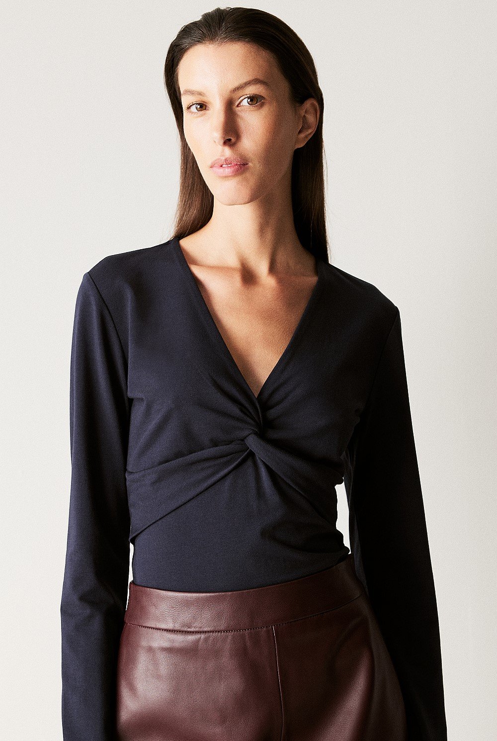 Cotton Modal Twist Front Top