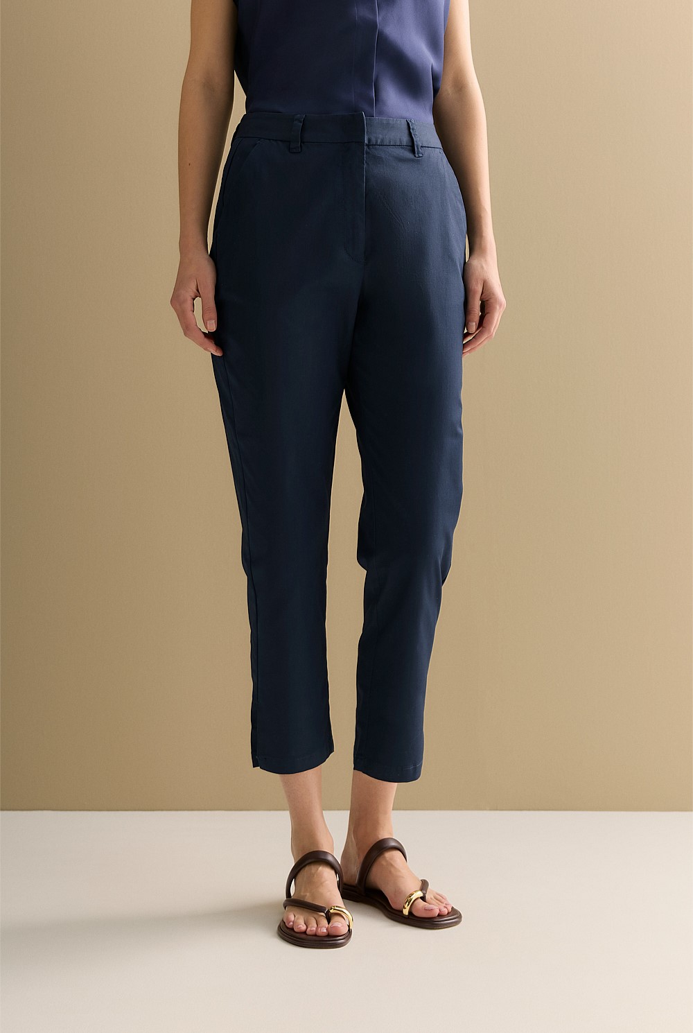 Stretch Cotton Twill Capri Pant