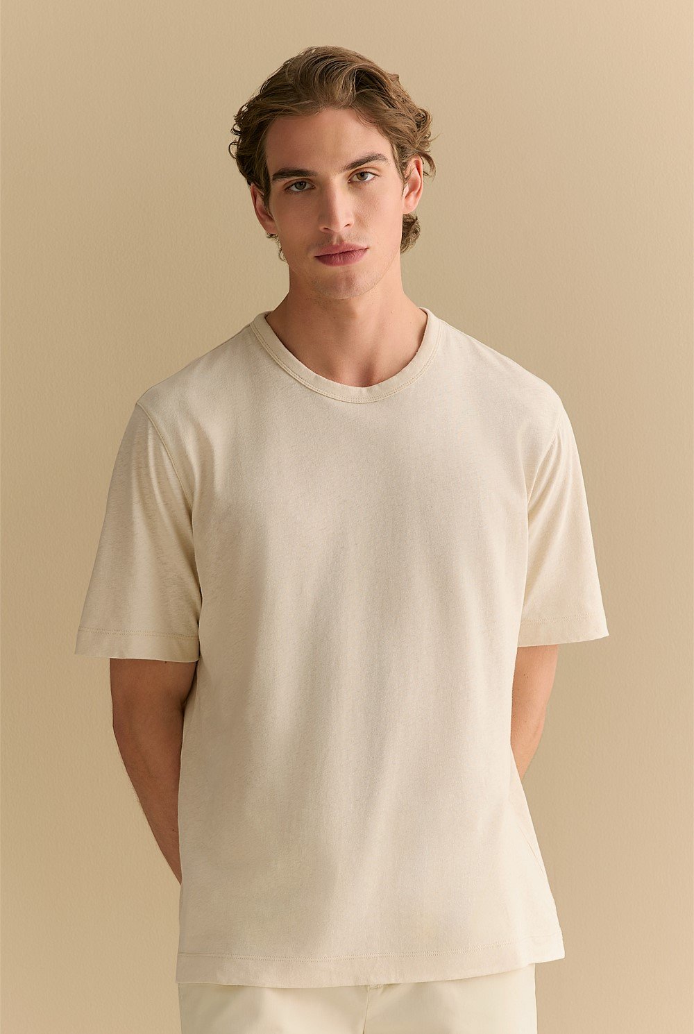 Linen Cotton Relaxed Crew T-shirt