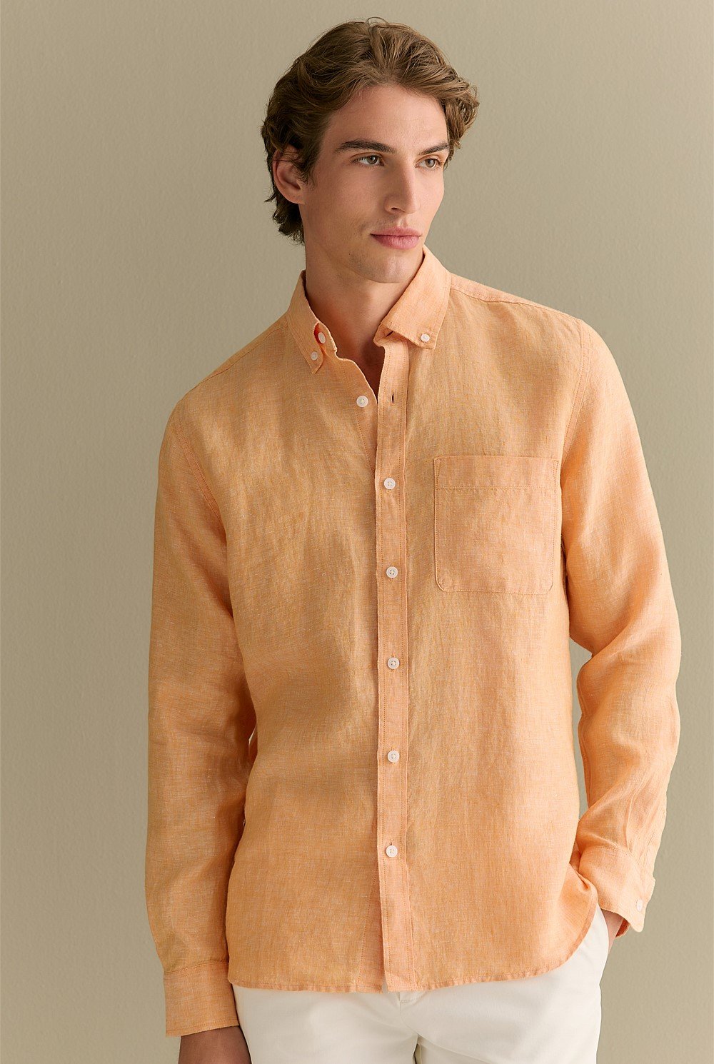 Regular Fit Delave Linen End on End Shirt