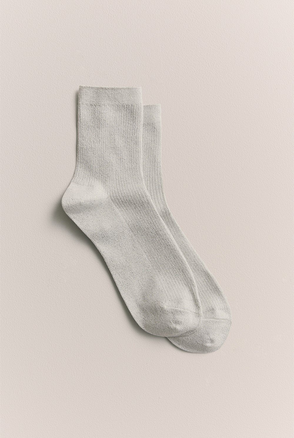 Metallic Rib 1/4 Crew Sock