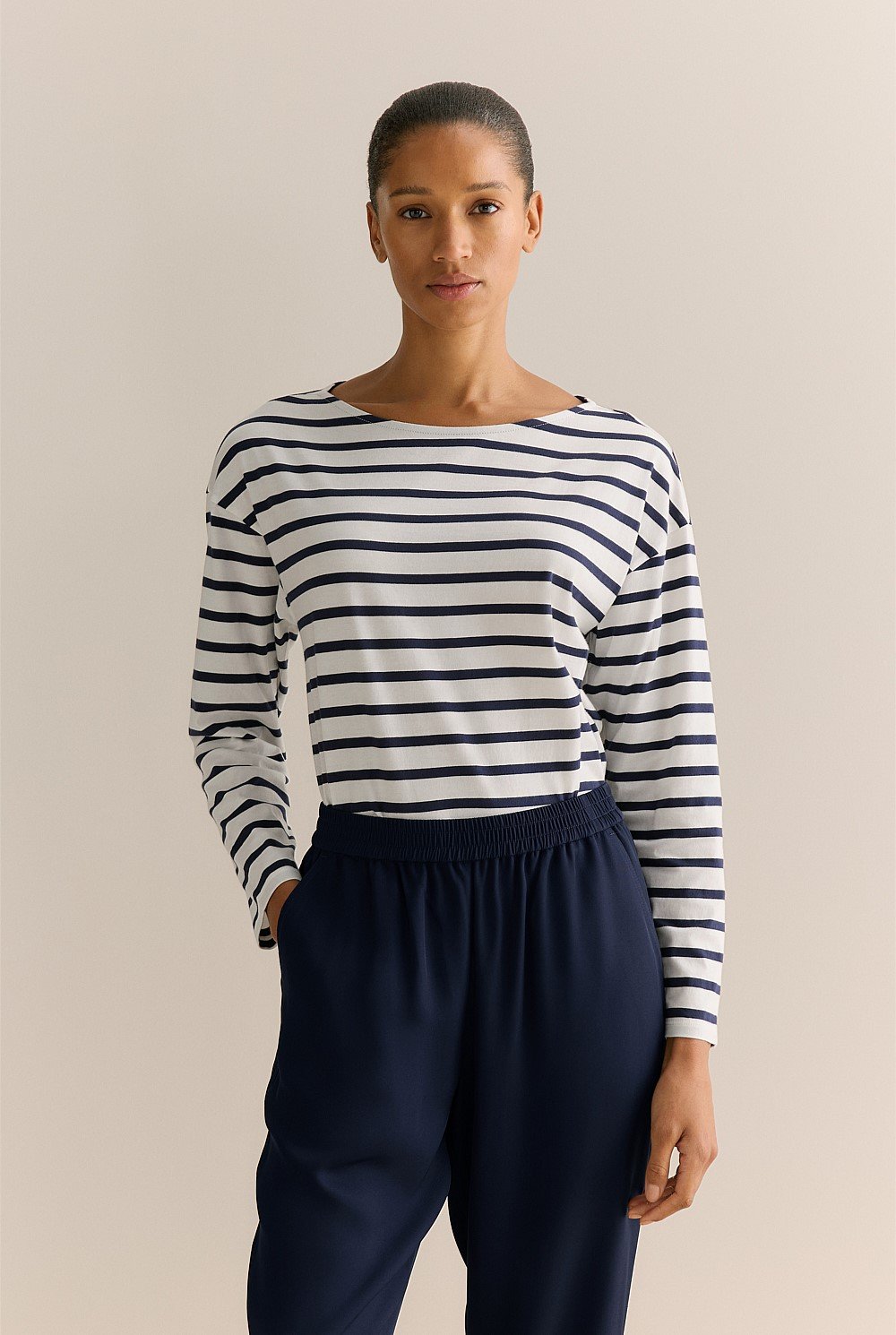 Australian Cotton Stripe Long Sleeve T-shirt