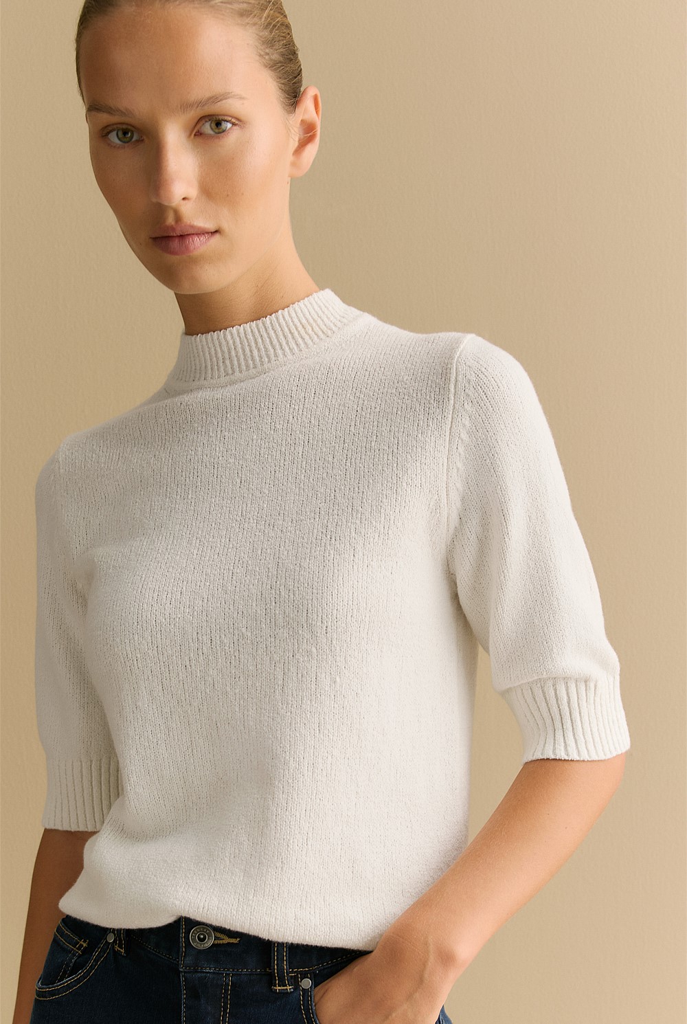 Boucle Mock Neck T-shirt