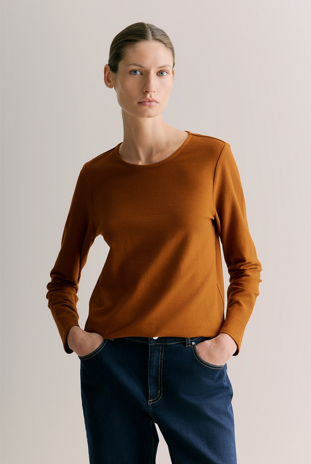 Cotton Ottoman Long Sleeve T-shirt