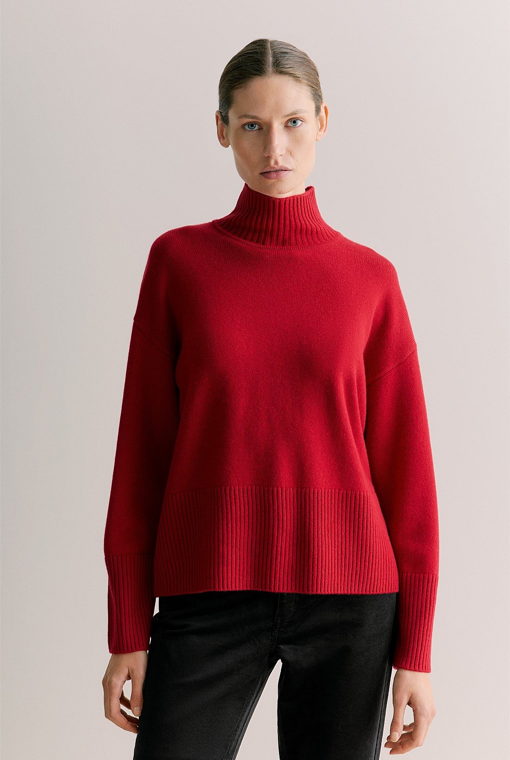 Merino Cashmere Relaxed Rollneck