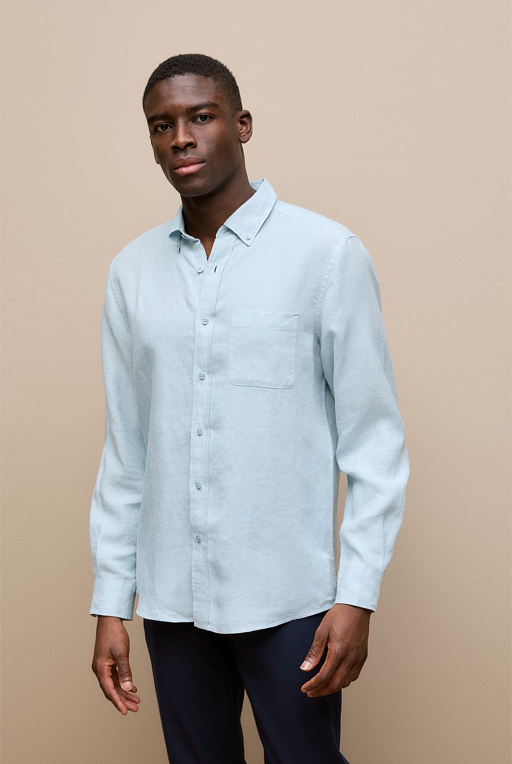 Regular Fit Linen End On End Shirt