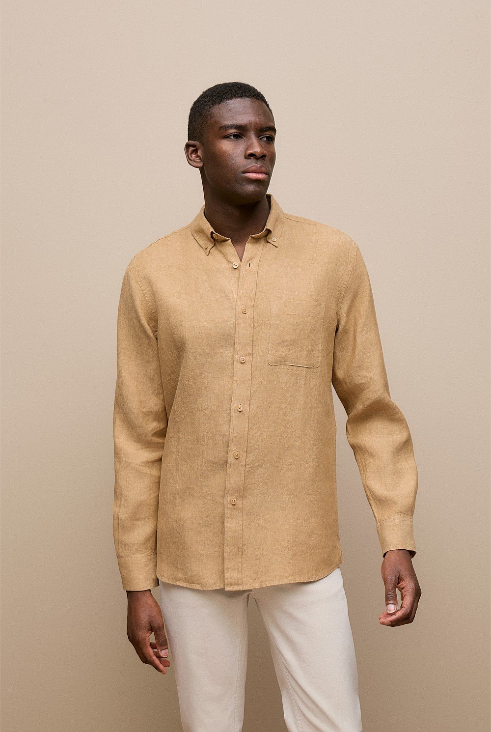 Regular Fit Linen End On End Shirt