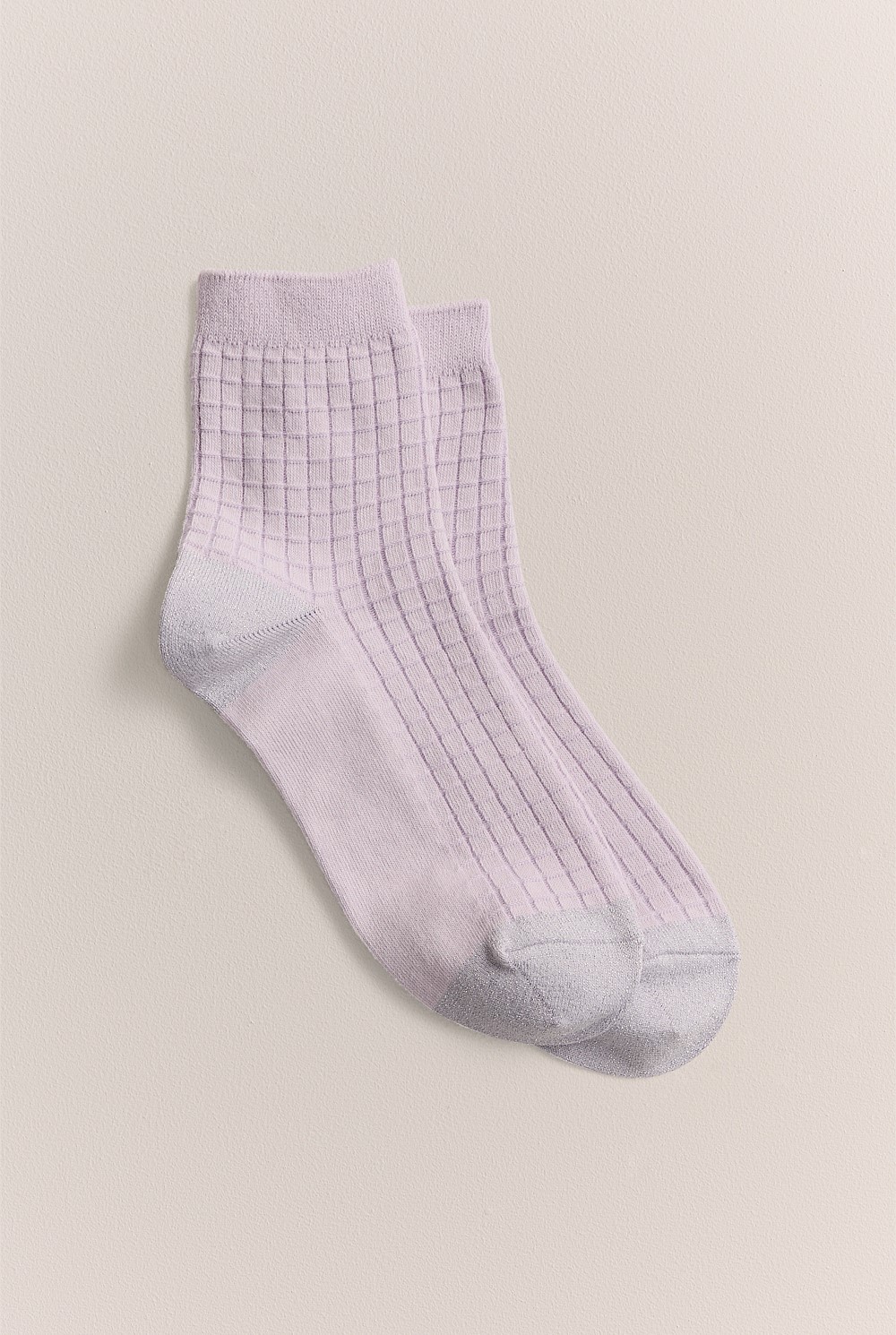 Textured Grid 1/4 Crew Sock