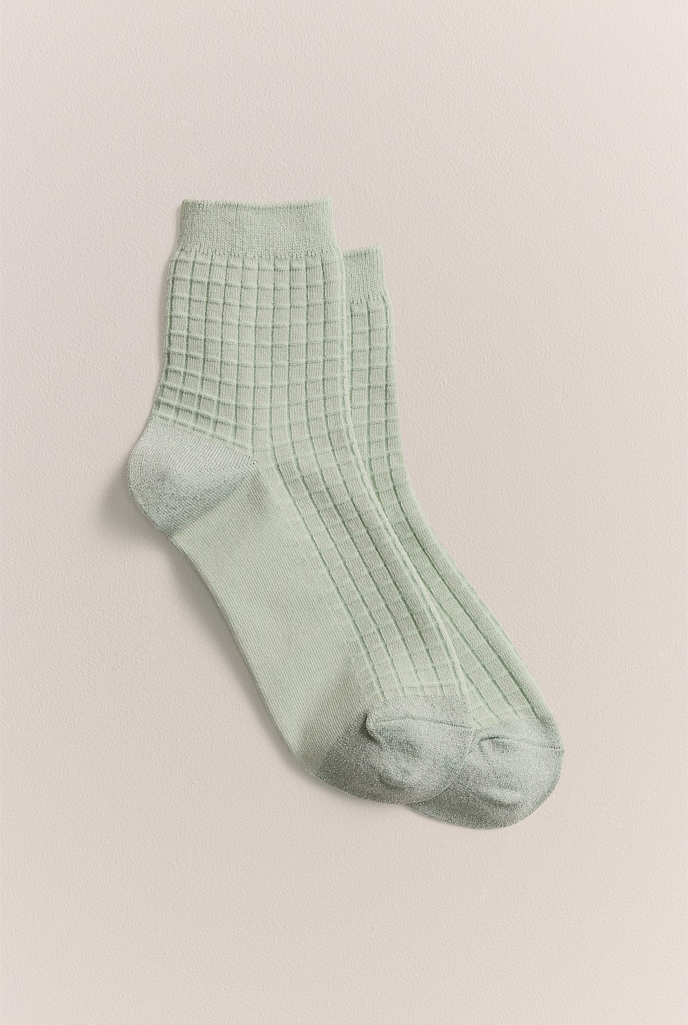 Textured Grid 1/4 Crew Sock