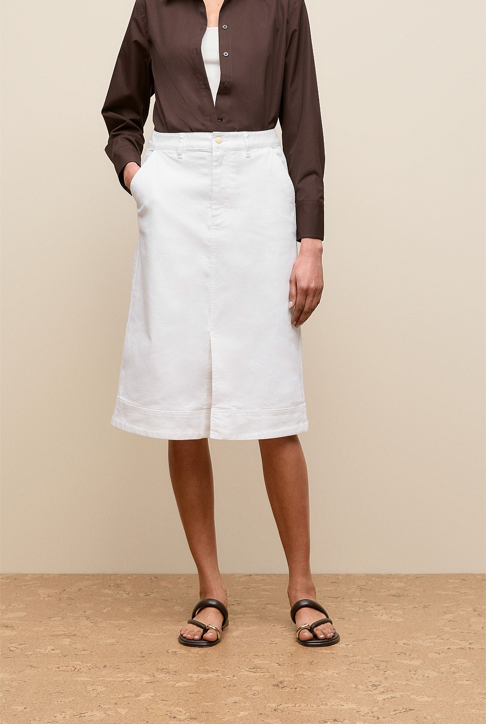 Denim A-line Skirt