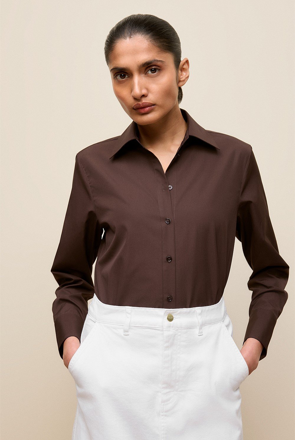 Cotton Poplin Long Sleeve Shirt