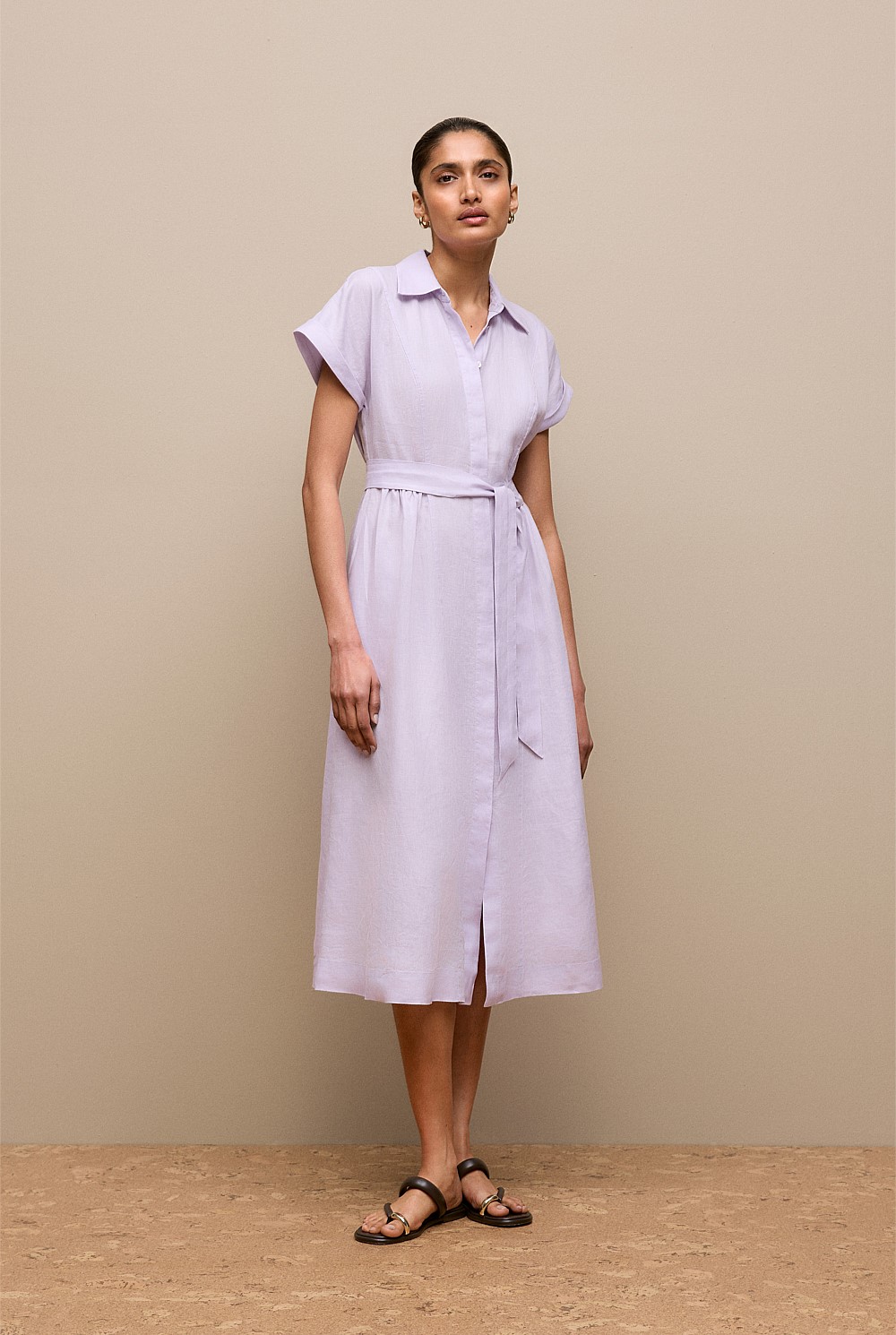 Linen Panelled Shirt Dress