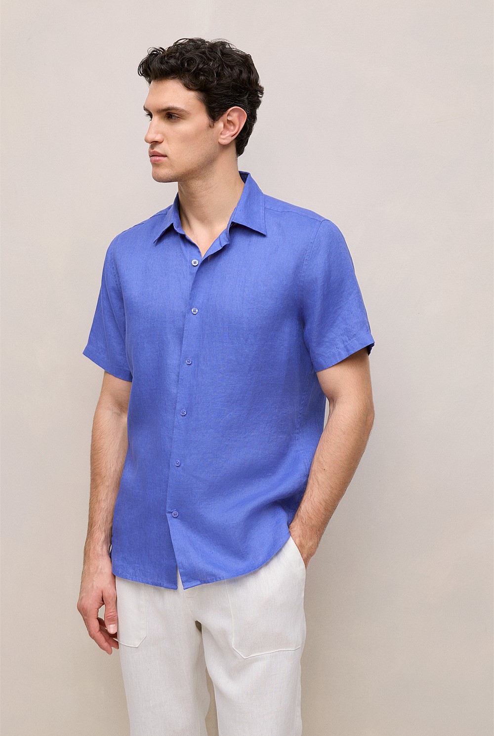 Regular Fit Linen Short Sleeve Shirt