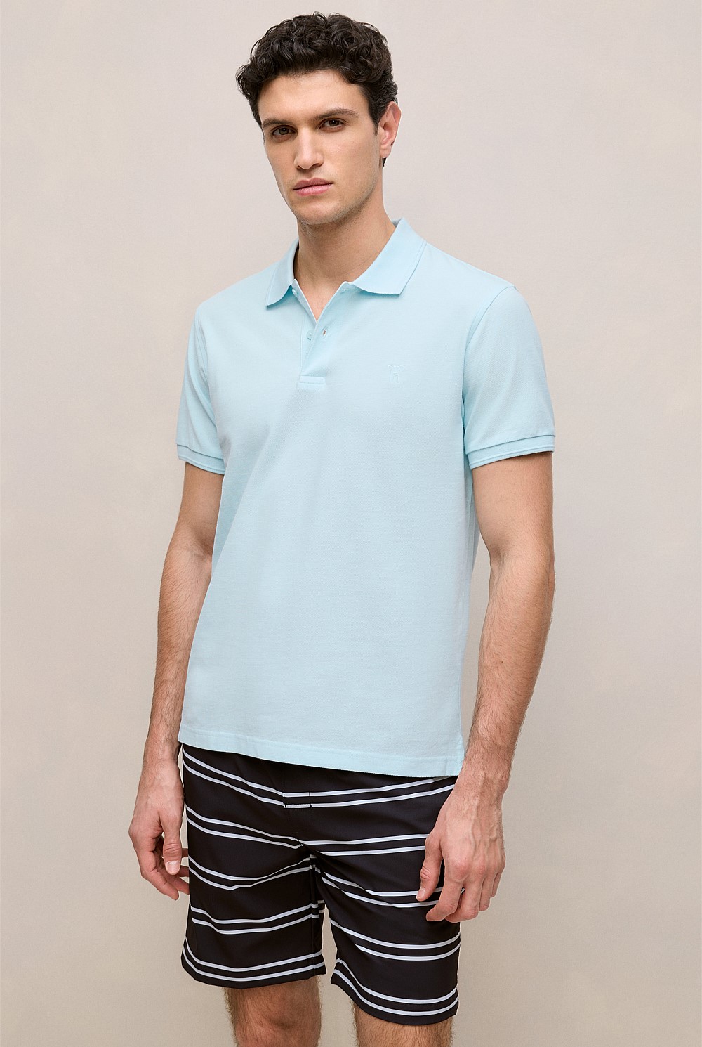 Pique Monogram Short Sleeve Polo