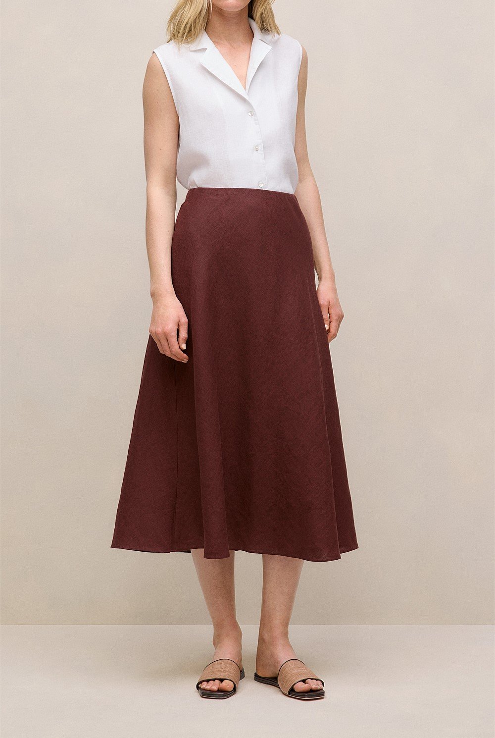 Delave Linen Bias Skirt