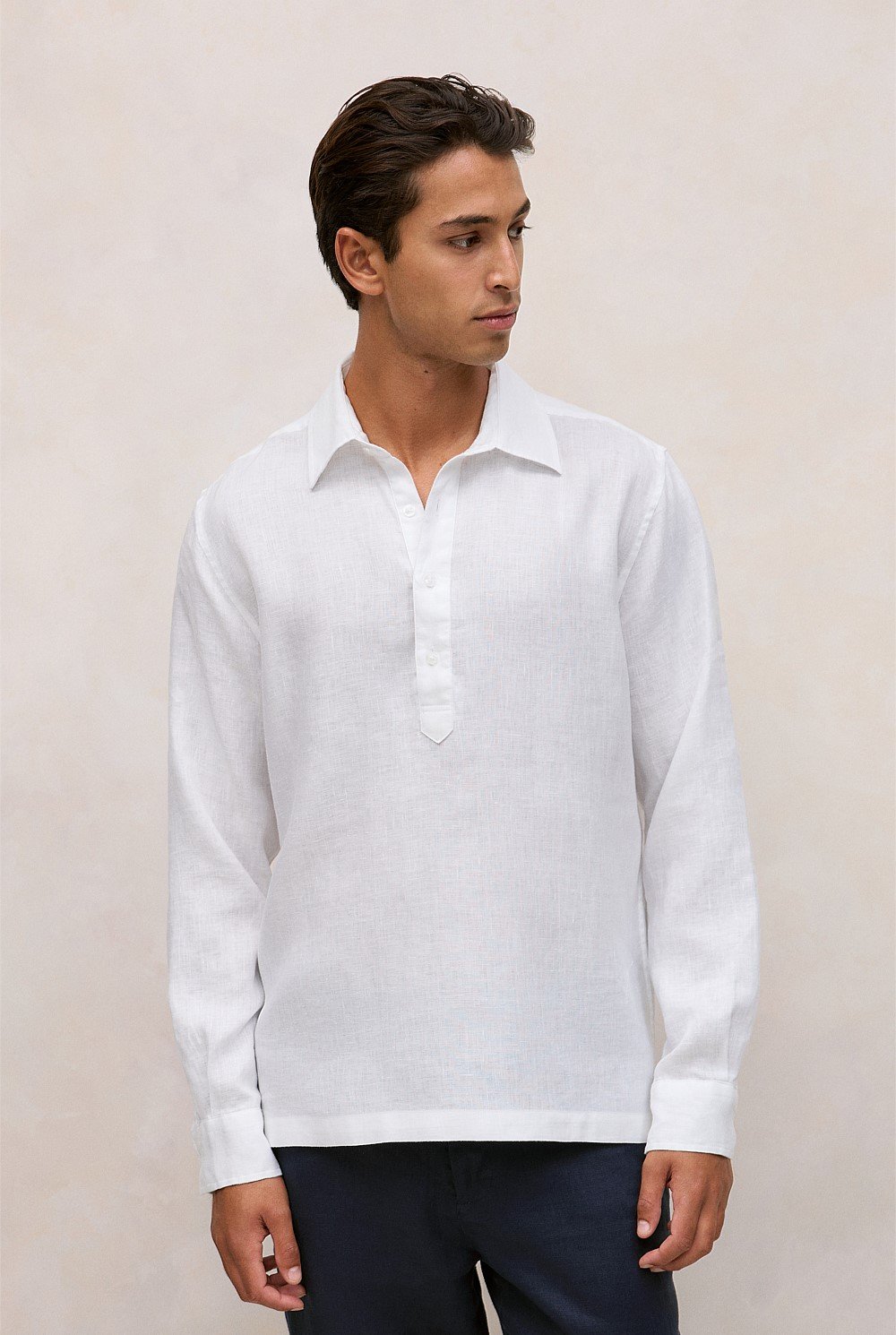 Linen Half Placket Shirt