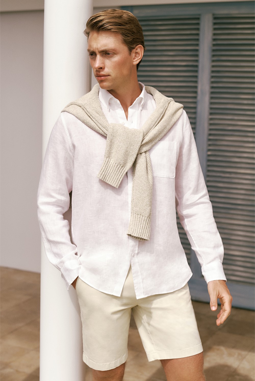 Regular Fit Linen Classic Long Sleeve Shirt