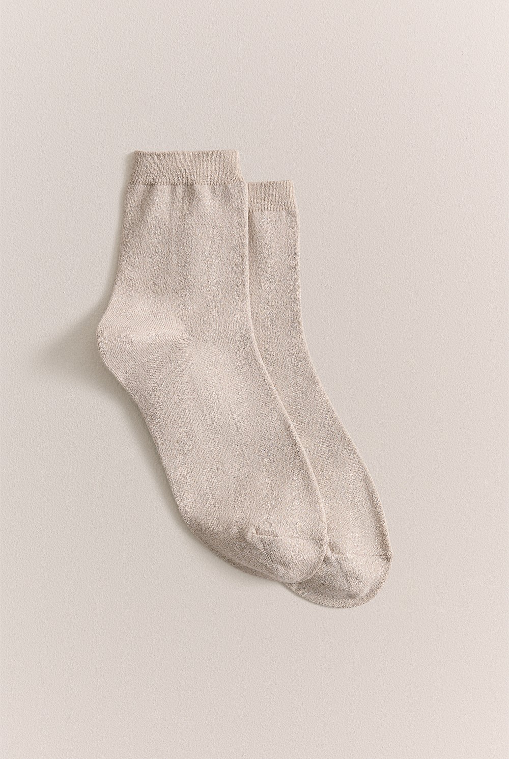 Metallic Rib Crew Sock