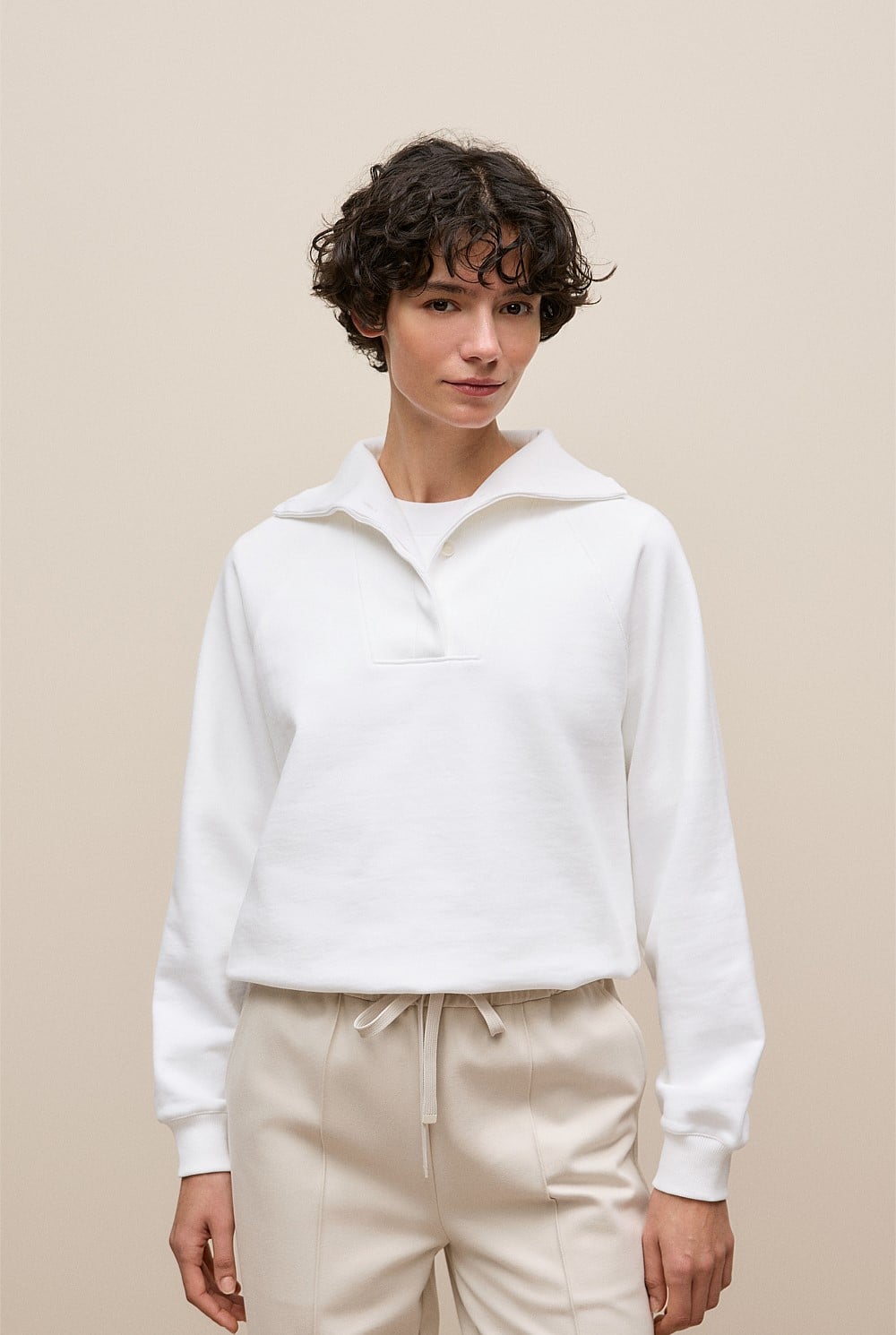 Button Neck Sweat