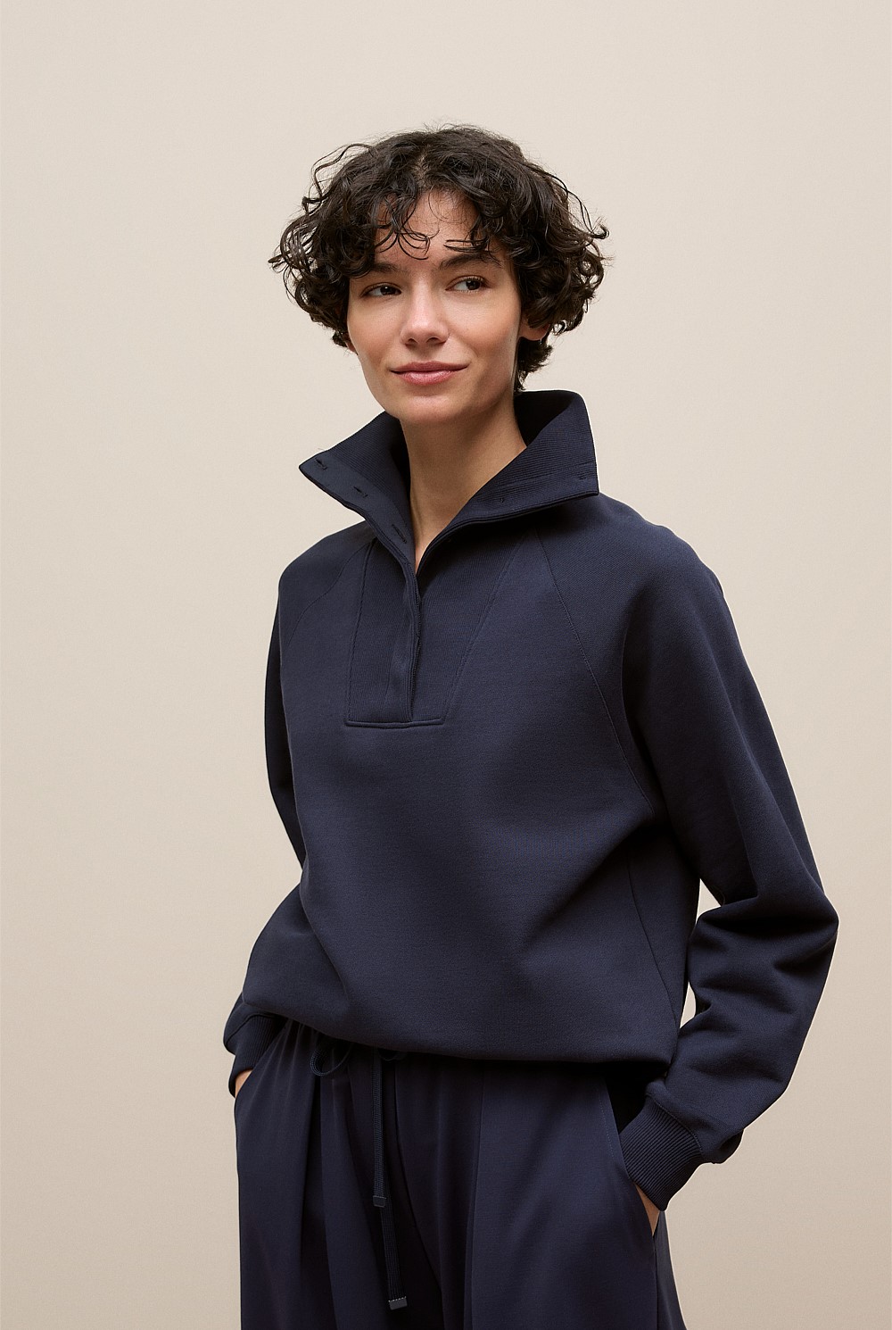 Button Neck Sweat