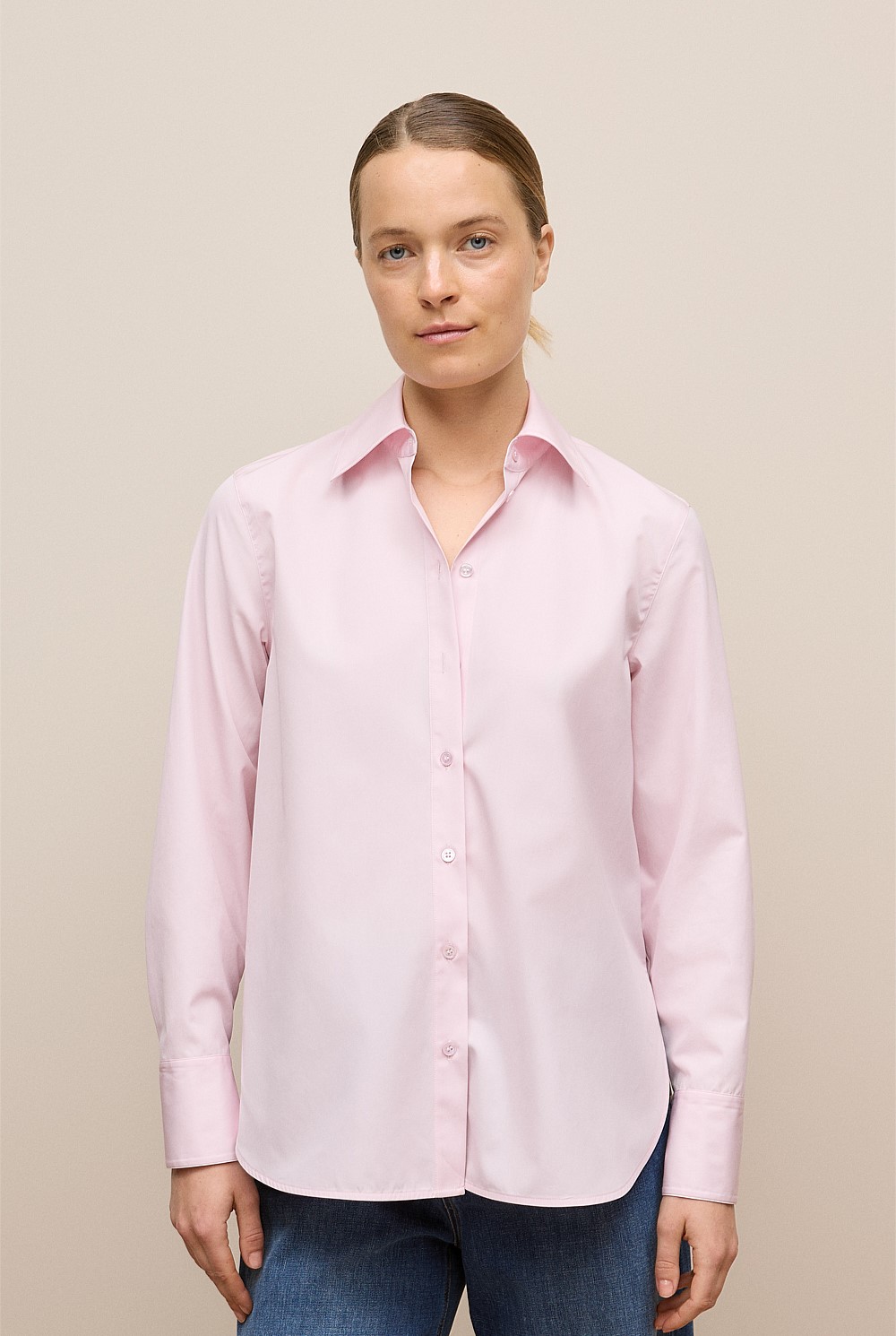 Cotton Poplin Long Sleeve Shirt