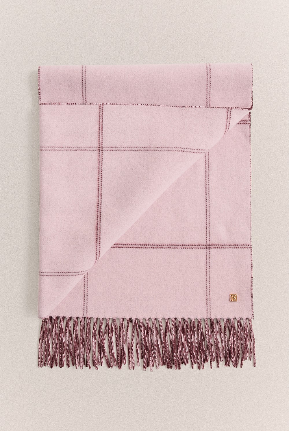 Wool Check Reversible Scarf