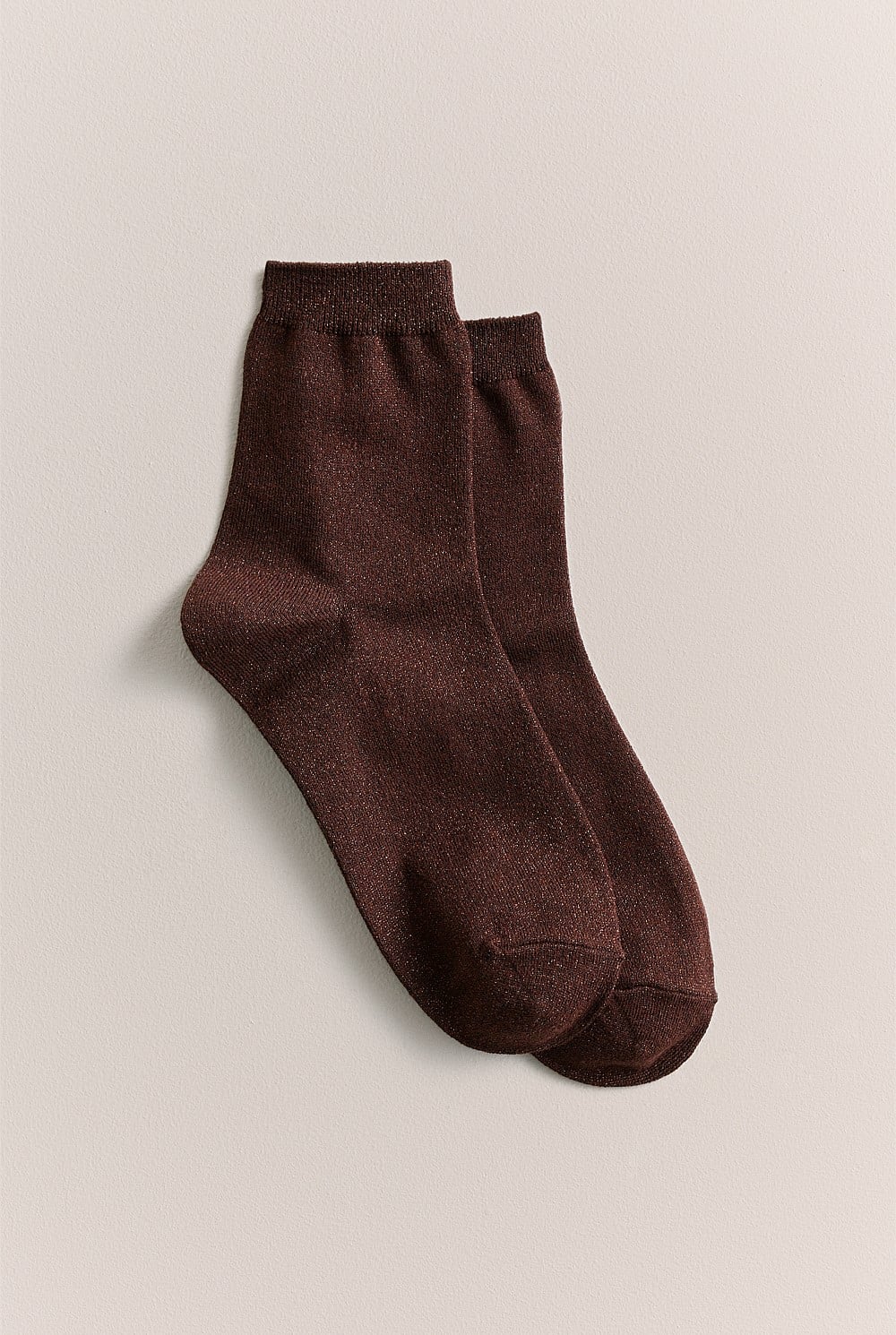 Metallic Rib Crew Sock