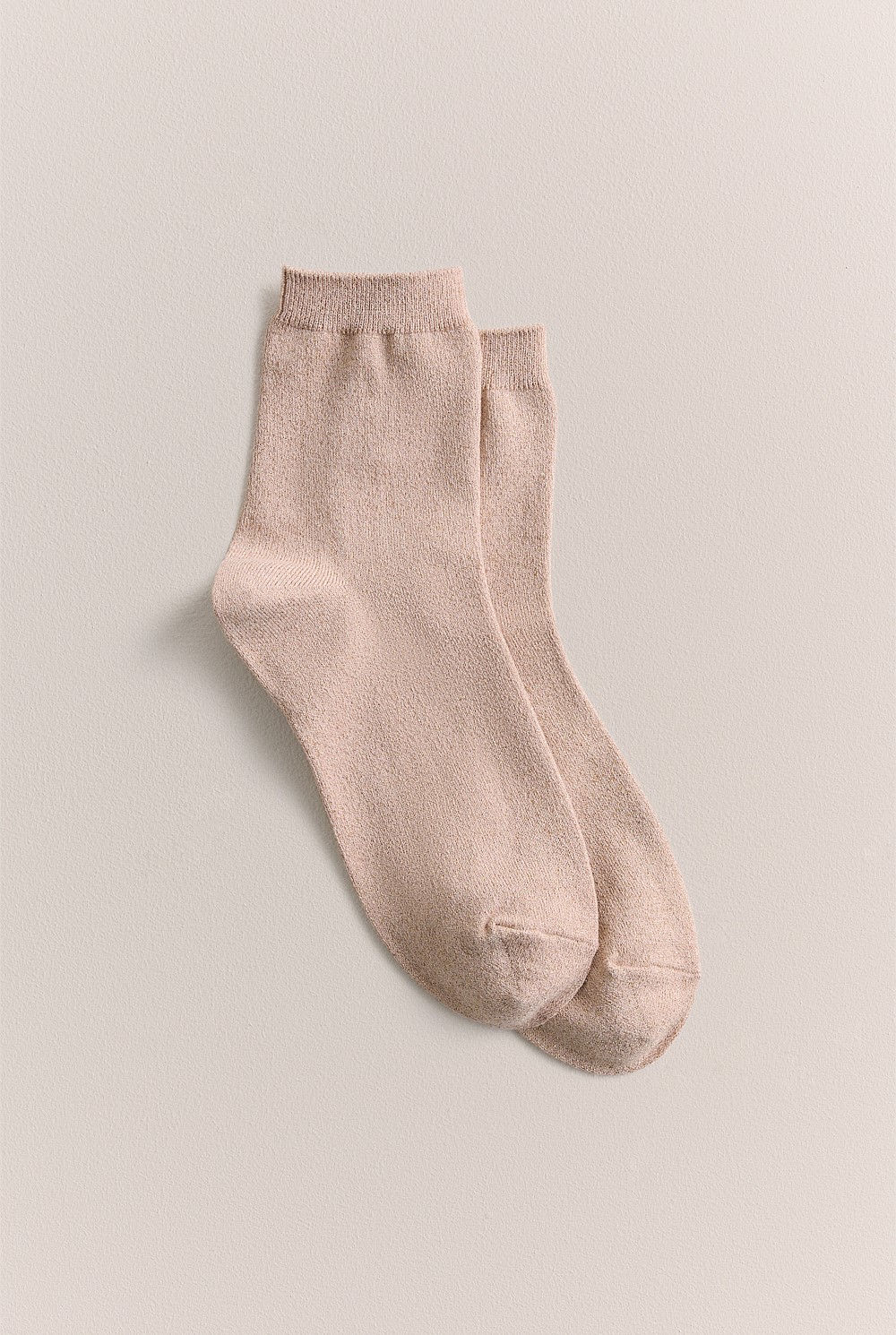 Metallic Rib Crew Sock