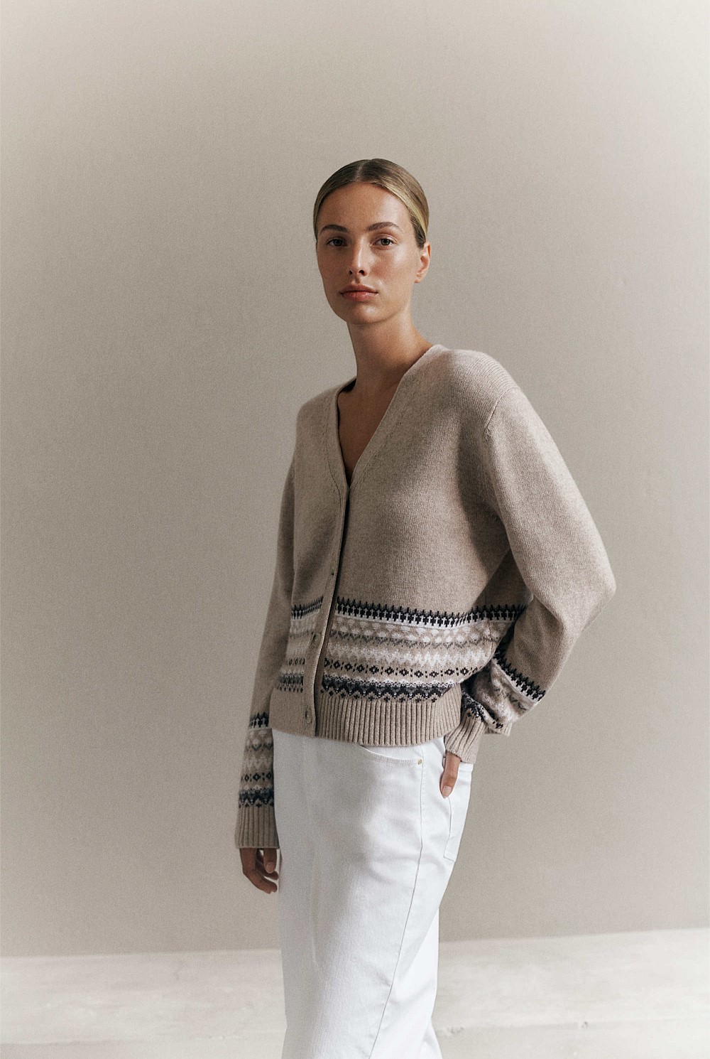 Merino Cashmere Fair Isle Cardigan