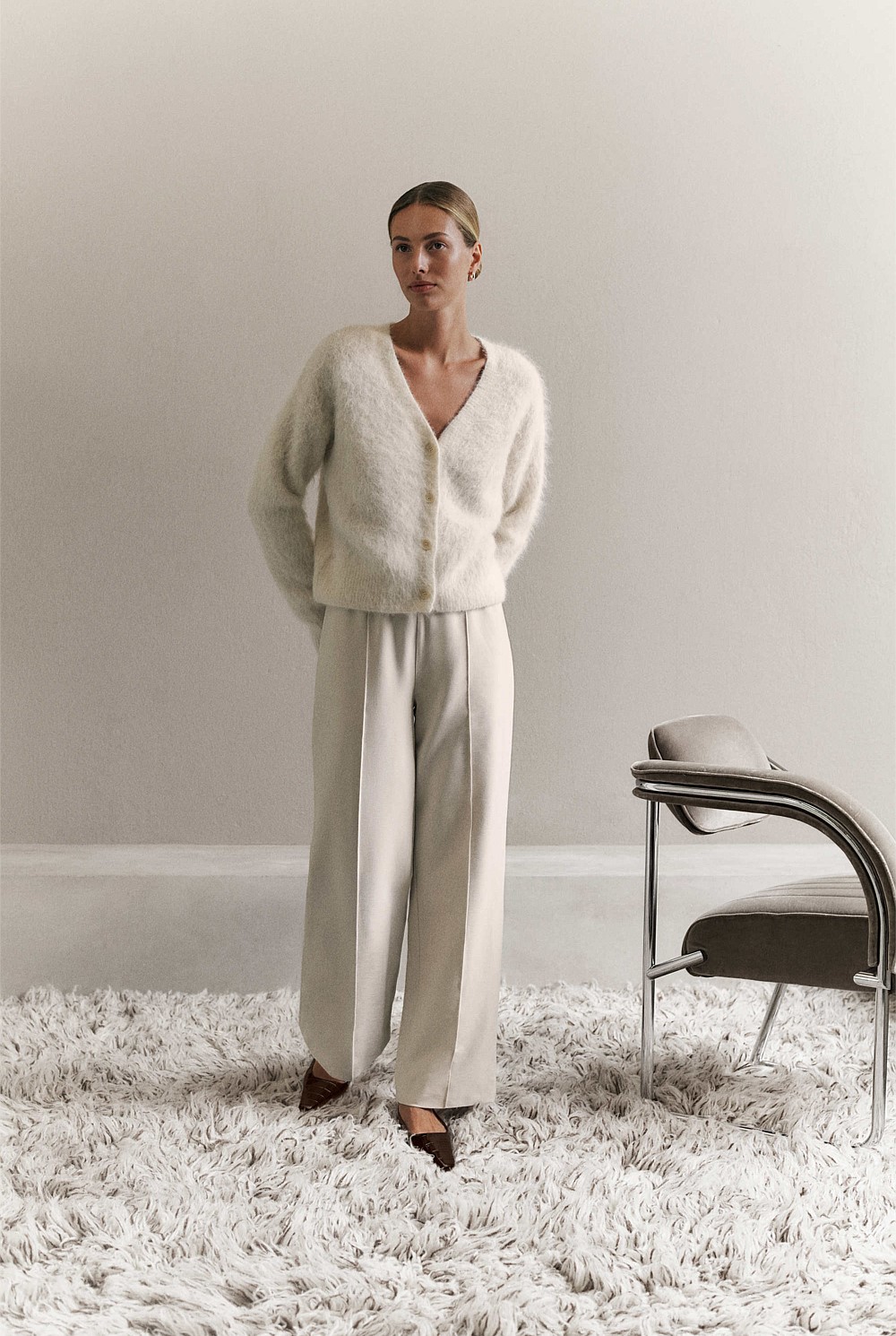 Pintucked Pull On Pant