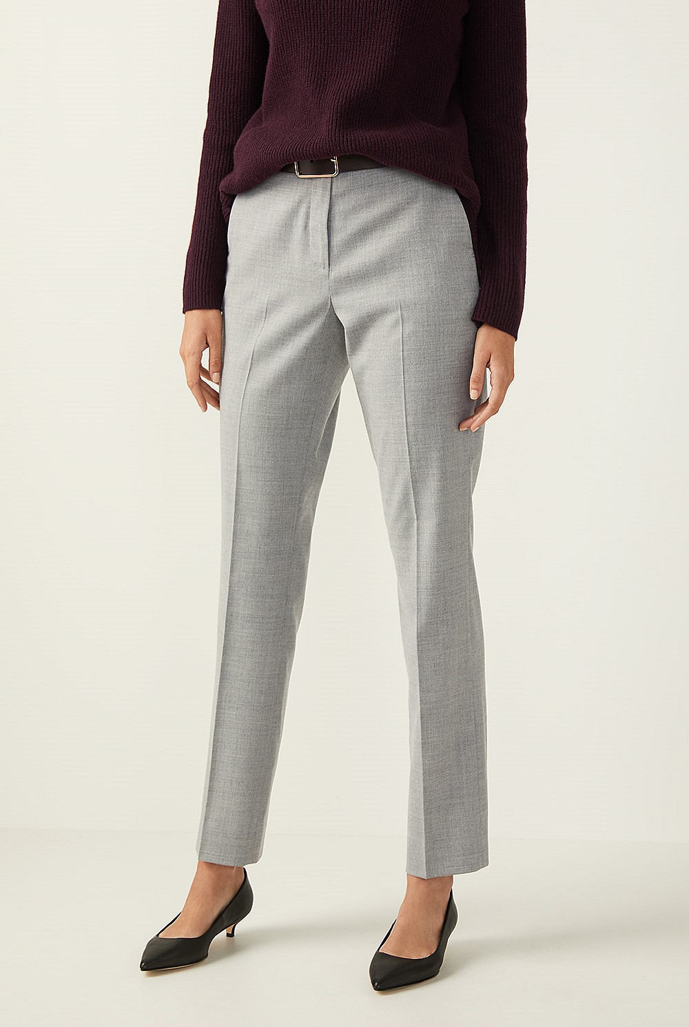 Wool Blend Flannel Tailored Trouser