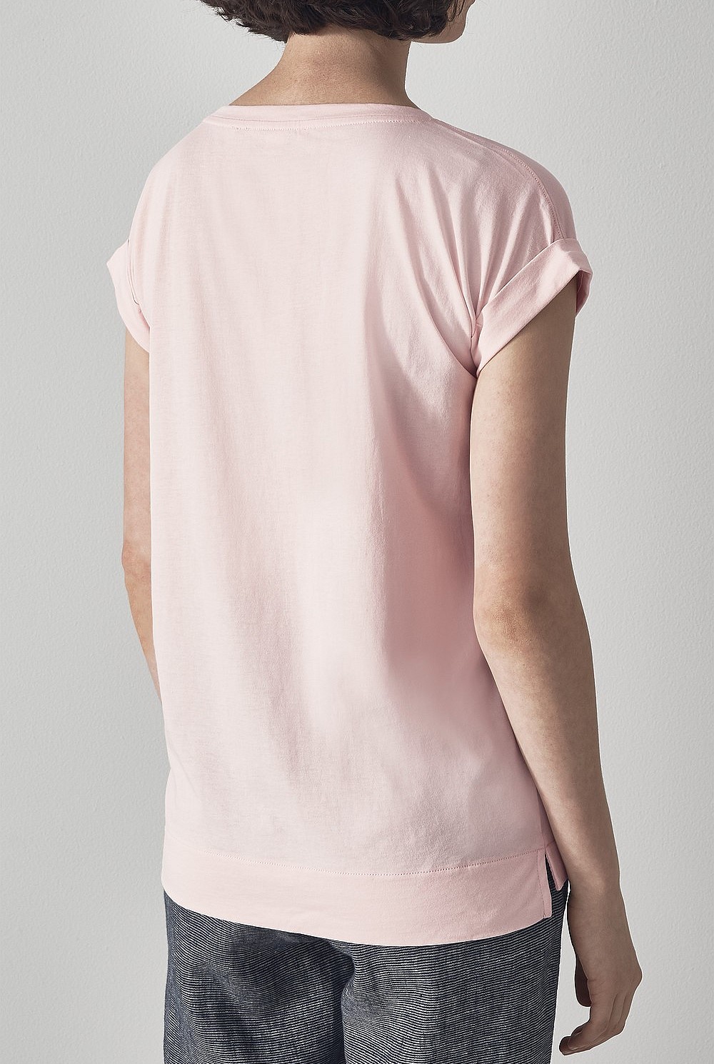 Pima Cotton Cuffed T-Shirt