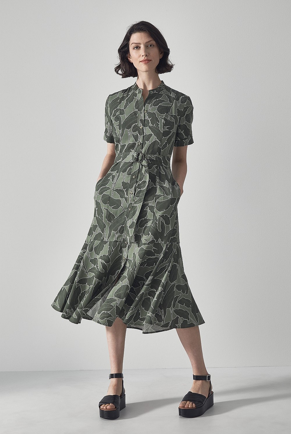 Frond Print Dress