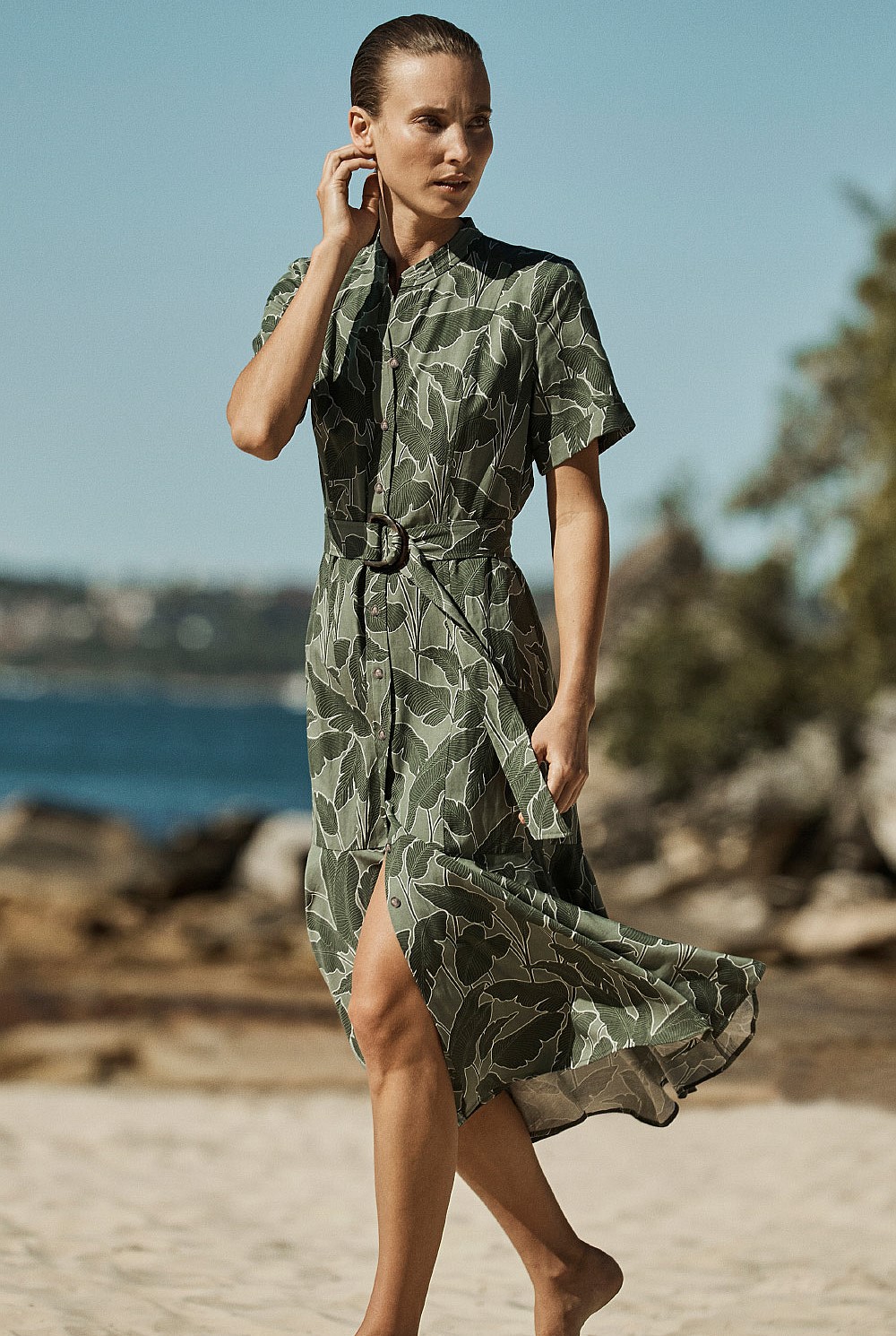 Frond Print Dress