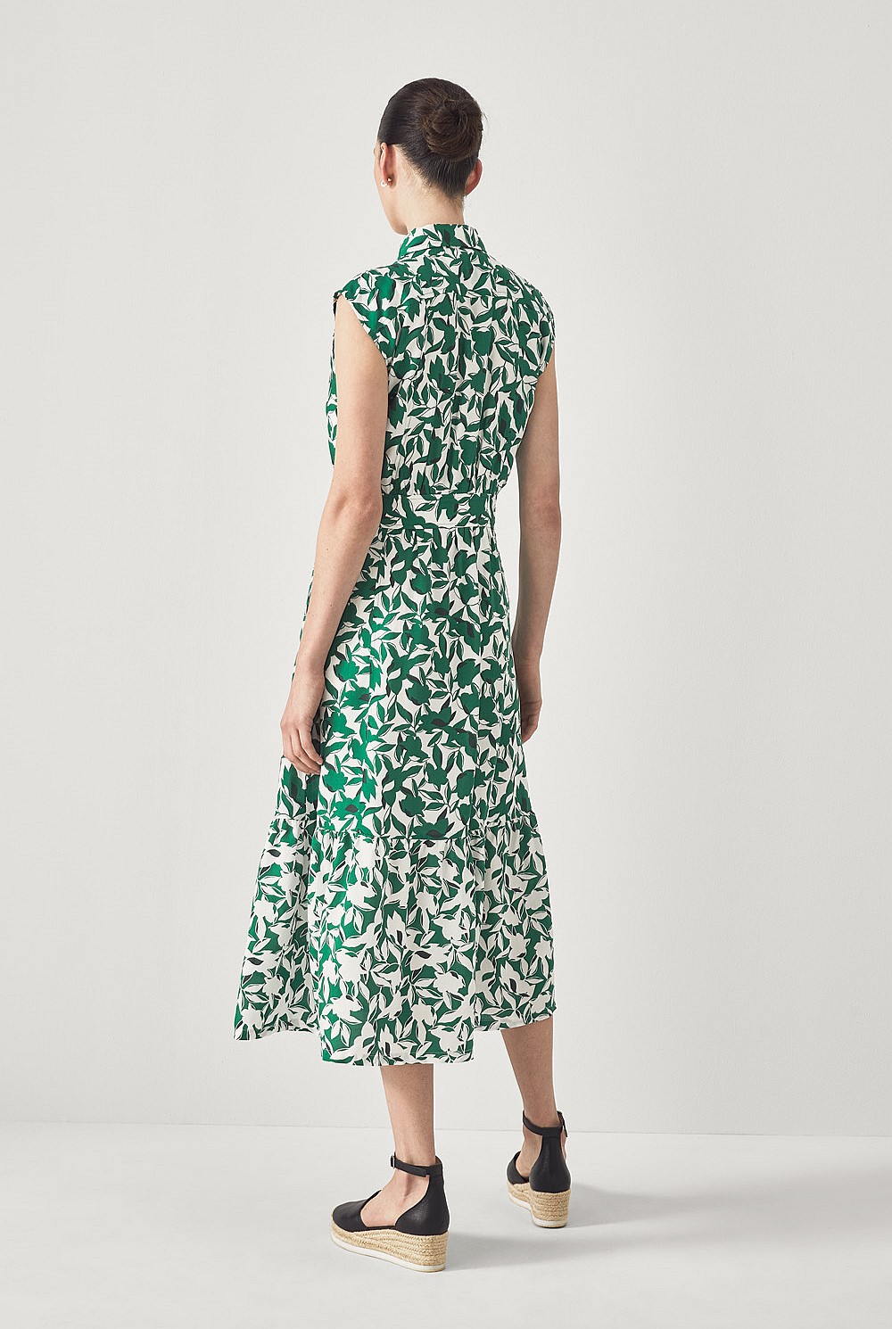 Tangled Floral Spliced Print Dress