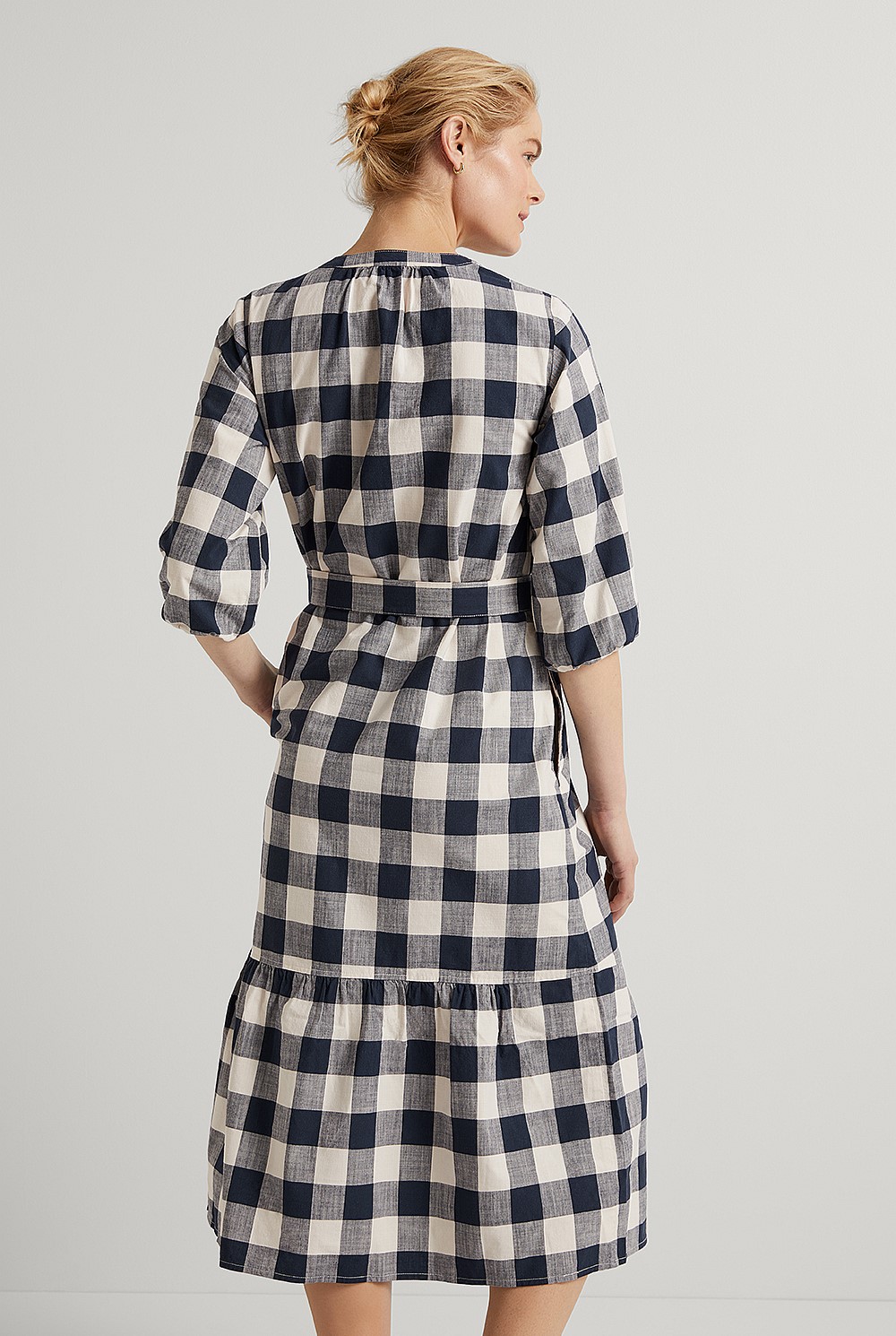 Gingham Cotton Yarn Dyed Boho Dress