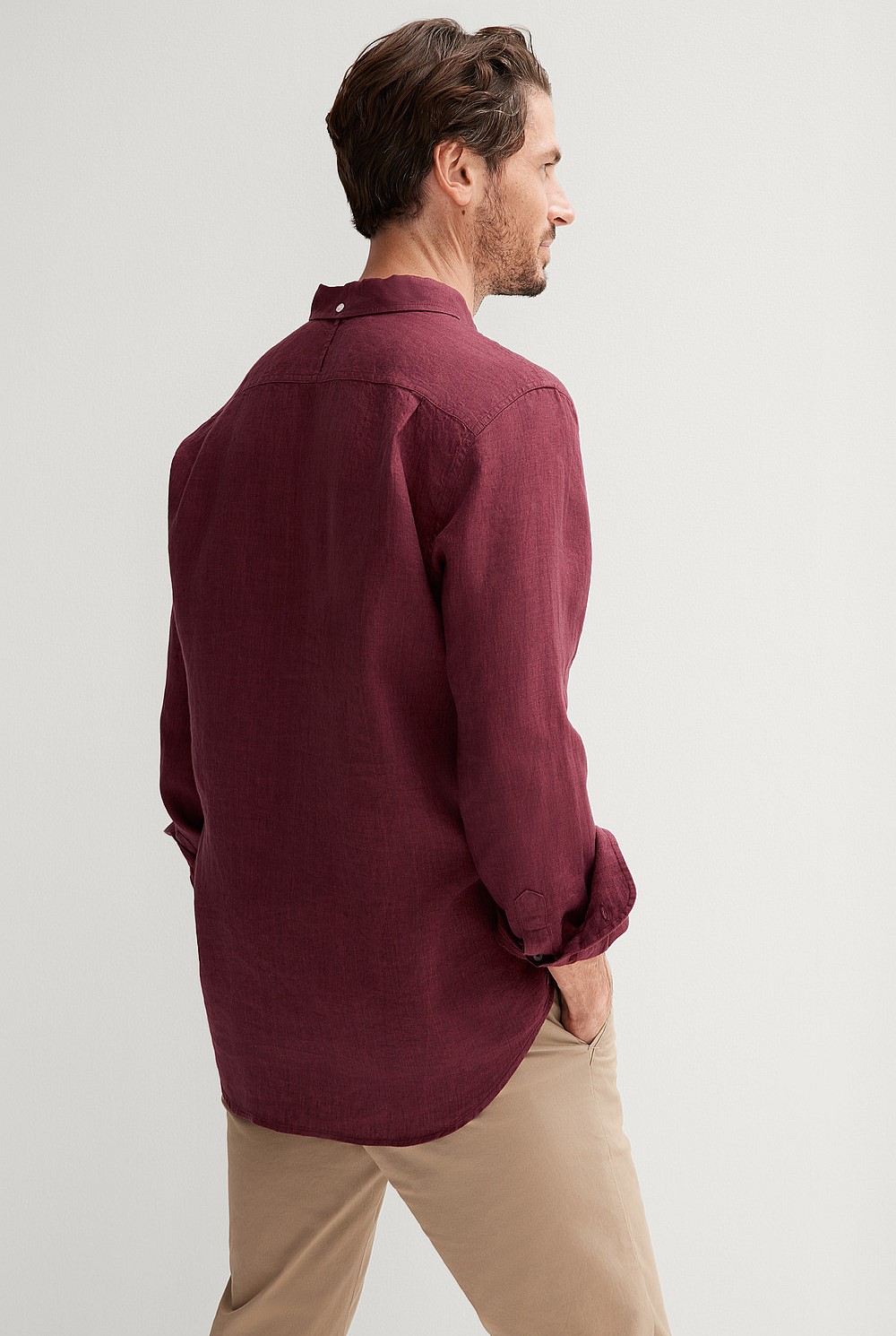 Tailored Fit Delave Linen Long Sleeve Shirt