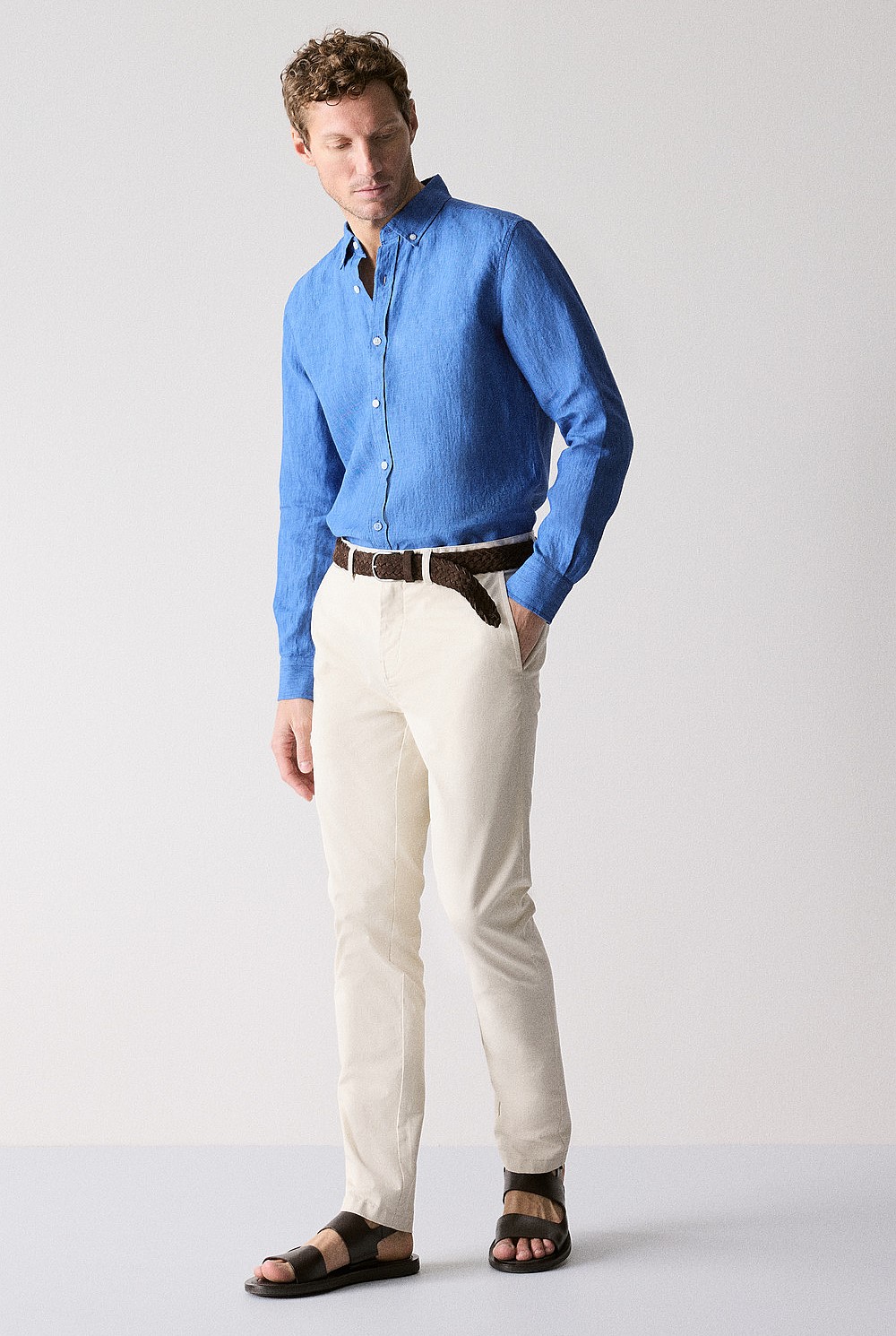 Tailored Fit Delave Linen Long Sleeve Shirt