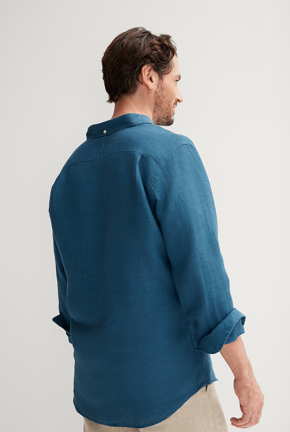 Regular Fit Delave Linen Long Sleeve Shirt