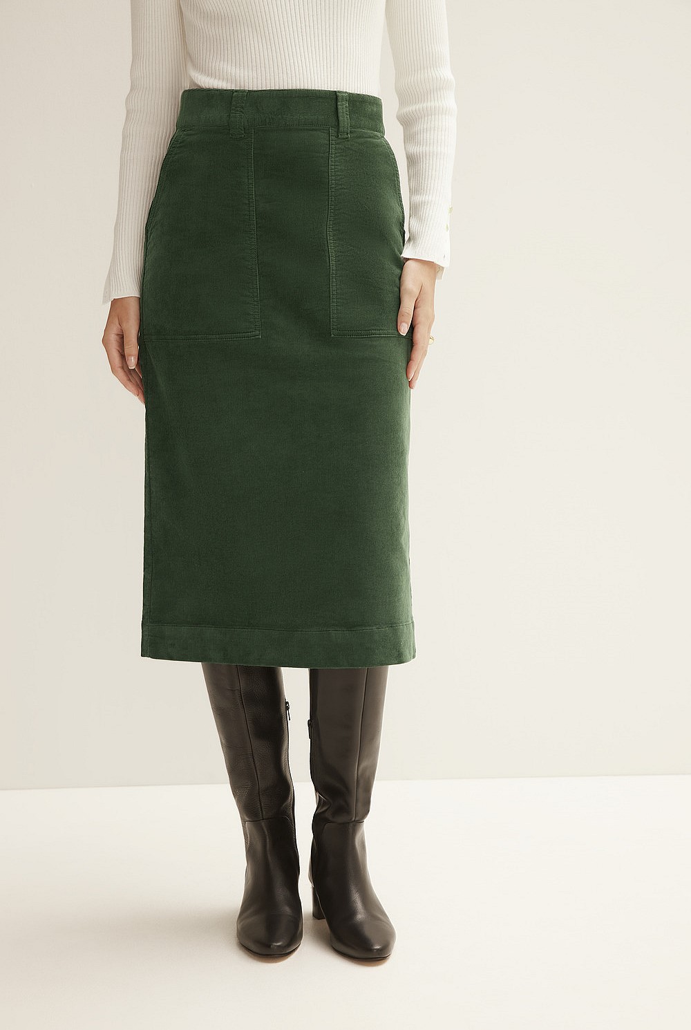 Corduroy Midi Skirt