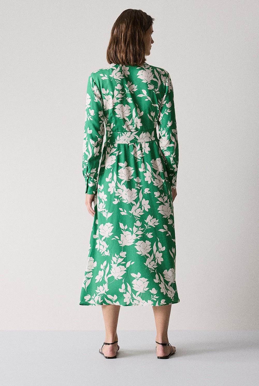 Contrast Floral Shirt Dress